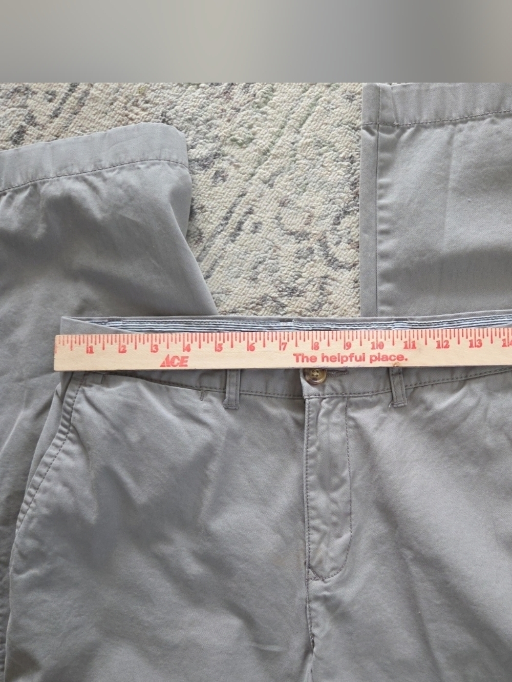 VTG Tommy Hilfiger Pants Mens 33 Gray 100% Cotton Khakis Chinos Flat Front 33x32 - Picture 10 of 10